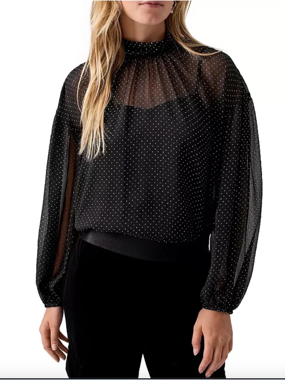 Sanctuary x EVEREVE Sheer Volume Metallic Top with Camisole
